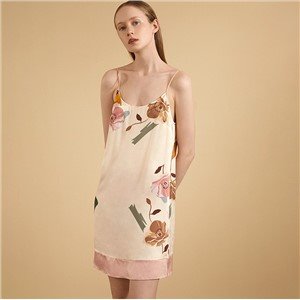 Ženski 100% Silk Print Slip Nightdress