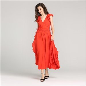 Ženska haljina crvene svile